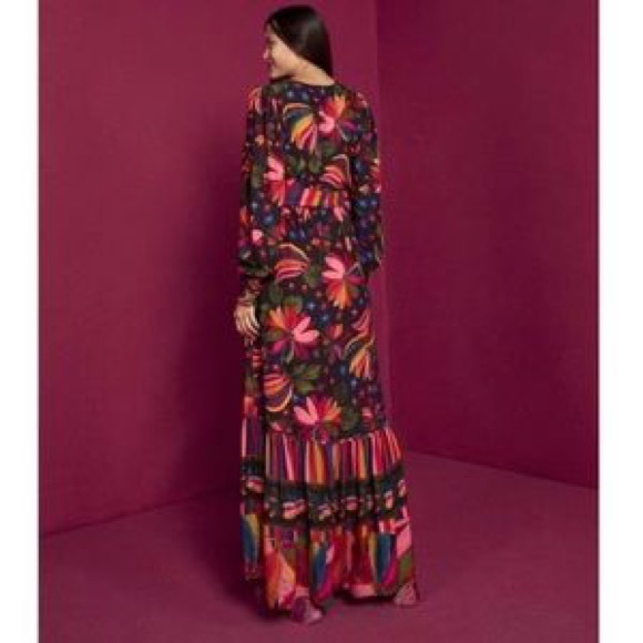 NWOT Farm Rio Black Banana Sky Maxi Dress Size Small - Picture 6 of 10